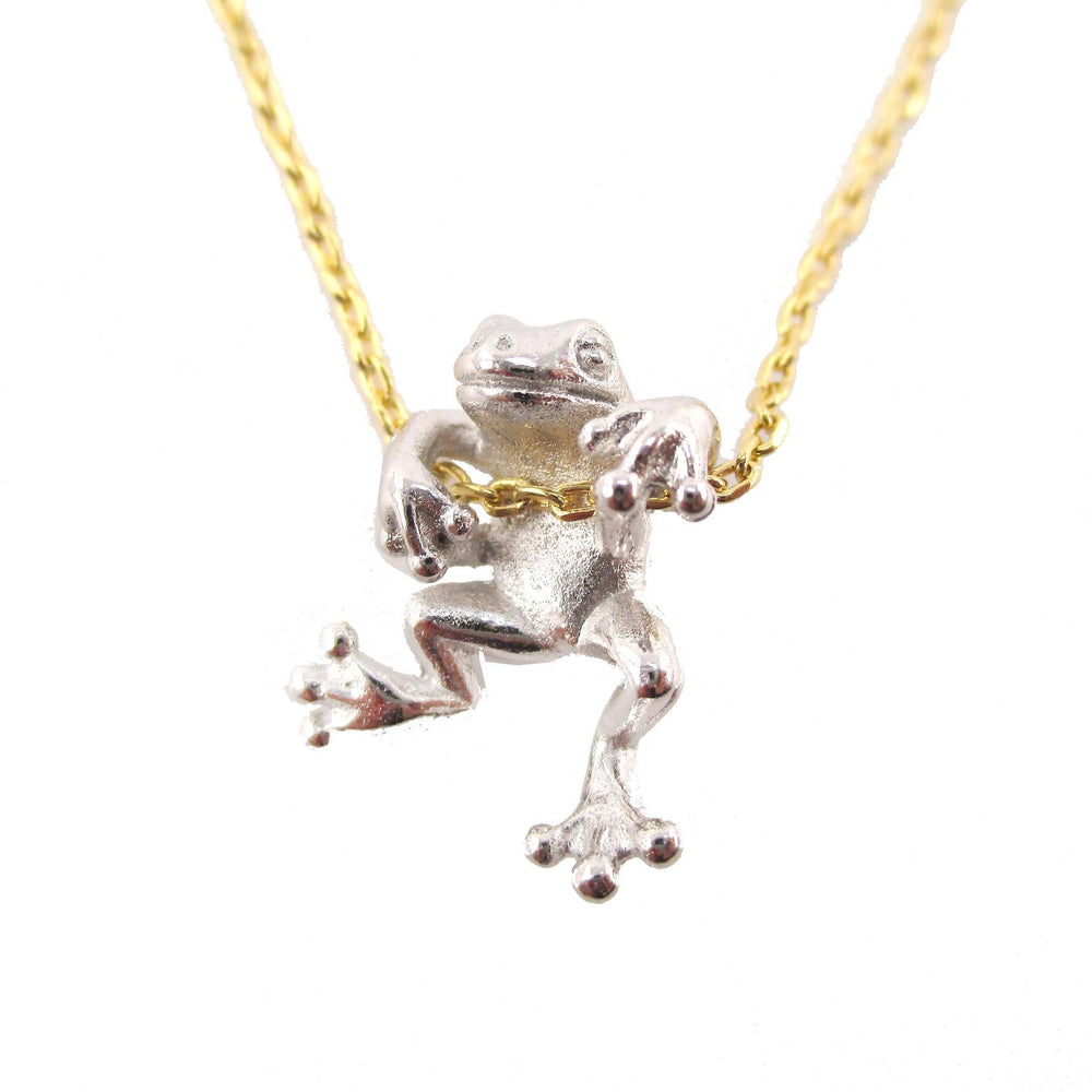 Gemminded 10k Gold 1/6 Carat T.W. Diamond Frog Pendant Necklace